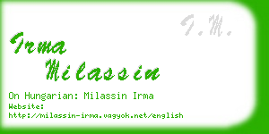 irma milassin business card